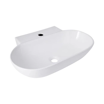 Раковина подвесная/накладная Qtap Cardinal 565х400 овальная, белая (QT0411K177WN)