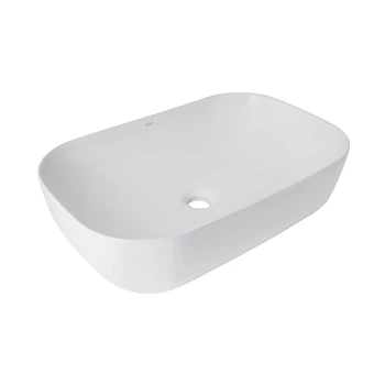 Раковина накладная Qtap Robin 600x390 прямоугольная, белая матовая (QT13112143PW)