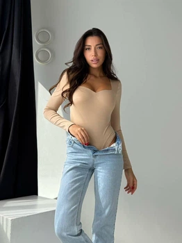 Боді з декольте, та з PUSH-UP, мод ОСІП - 708, беж, 42-44