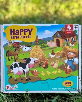 Пазлы Ферма Happy Farm Puzzle из 208 элементов набор пазлов с животными для детей от 4-х лет развивающие пазлы