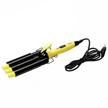 Плойка тройная VGR V-595 YELLOW, 5 режимов работы, керамическое покрытие, LED дисплей, 100 Вт