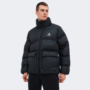 Зимняя куртка Converse patch pocket core puffer теплая черного цвета размер 2XL