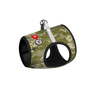Шлея для собак м'яка Waudog Clothes Мілітарі з QR паспортом XS1 24-27 см х 18-20 см (220-4026 Col)