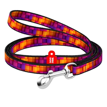Поводок для кошек/мелких пород собак Waudog Nylon Кубы 3Д XS 10 мм х 122 см (369-4057 Col)