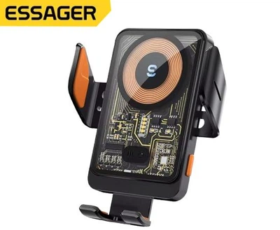 Тримач для телефону в авто Essager Qi 15W автомобільний тримач з бездротовою швидкою зарядкою