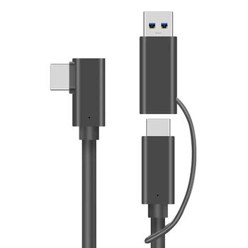 Кабель 2 в одному Oculus Link Type-C/Type-C USB-A 3.2 5 м для Quest 2/3/Pro/Pico 4 з передачею даних Чорний ( код: CC-AC-5mGB )