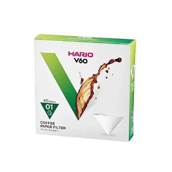 Фільтри паперові для пуровера HARIO BOX V60 01 на 1-2 чашки корбка 40 шт