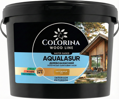 Лазурь деревозащитная с УФ-фильтром Colorina AQUALASUR (2,5 л) калужница