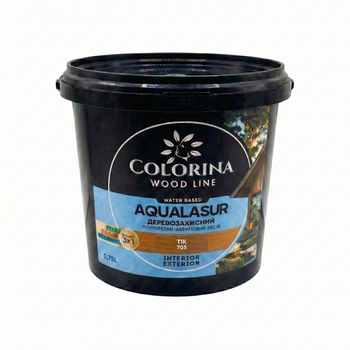 Лазурь деревозащитная с УФ-фильтром Colorina AQUALASUR (0,75 л) тик