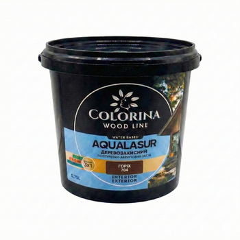 Лазурь деревозащитная с УФ-фильтром Colorina AQUALASUR (0,75 л) орех