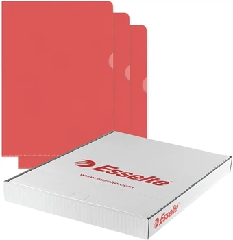 Zestaw koszulek narożnych Esselte Polypropylene (PP) A4 100 szt Czerwony 54834 (4001536548345)