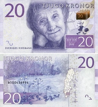 Банкнота 20 крон Швеція 2015 рік UNC
