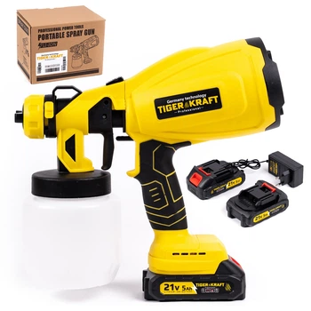 Краскопульт аккумуляторный TigerKraft SG21 PRO (21V 5Ah) АКБ пульверизатор Тайгеркрафт с регулировкой для покраски