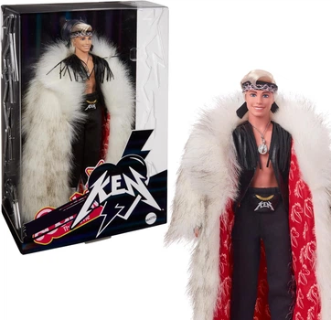 Коллекционная кукла Барби Кен в шубе Barbie The Movie Collectible Ken Doll Wearing Big Faux Fur Coat
