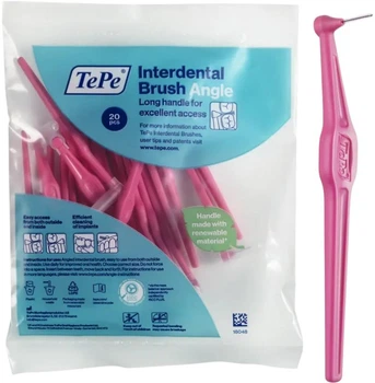 Набір щіток для міжзубних проміжків TePe Angle Pink Multi-Pack 0.6 мм 20 шт (304-0499)