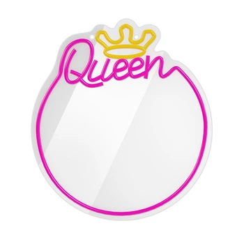 Настенный неоновый светильник-зеркало Queen