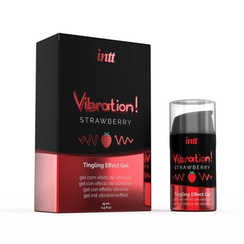 Рідкий вібратор (стимулюючий гель) Intt Vibration Strawberry зі смаком полуниці, з ефектом вібрації та зігрівання, унісекс, 15 мл