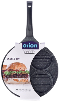 Patelnia do burgerów i jajek Orion Grande granitowa grillowa 26.5 cm (8592381175832)