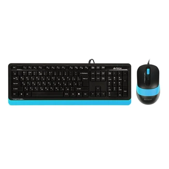 Комплект (клавиатура и мышь) A4Tech Fstyler F1010, USB, 1.5m, Black/Blue