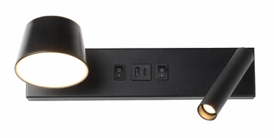 Світильник настінний світлодіодний, бра LUMINARIA EDGE 10W BLACK 4200K 220V IP20 (з вимикачем)