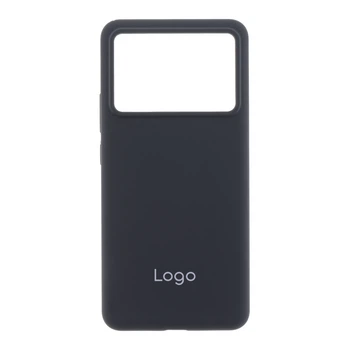 Чехол-накладка Liquid Silicone (AA) с защитой на камеру для Poco X6 Pro 5G Dark Grey