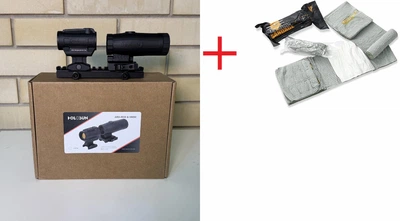 Комплект коллиматор + магнифер Holosun ARO & HM3X Combo Kit + ПОДАРОК Бандаж Кровоостанавливающий Израильский EVERLIT