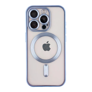 Чохол TPU Metallic Chrome Full Camera with Magsafe для iPhone 13 Pro Max Chrome Blue