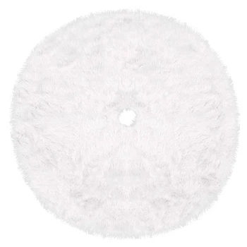 Dywanik pod choinkę SPRINGOS CA0759 okrągły futrzany 120 cm Biały (5907719423661)
