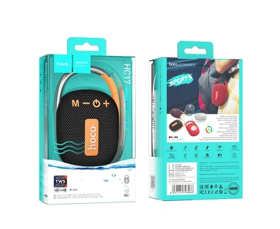 Портативная беспроводная колонка акустика Hoco HC17 Easy joy sports BT V5.3,емкостью 500mAh / RGB подсветка,FM /TF Black