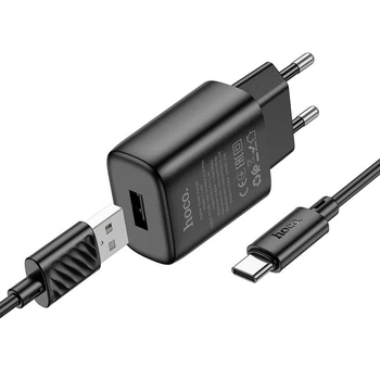 Зарядний пристрій Hoco C134A Solid 12W + Type-C Black