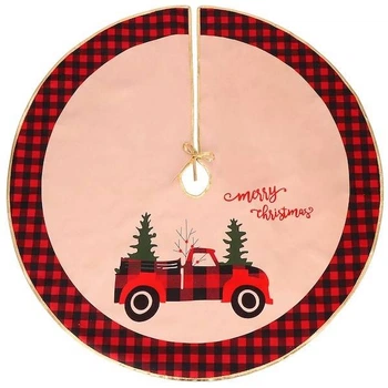 Dywanik pod choinkę SPRINGOS CA0793 Merry Christmas okrągły 91 cm Czerwony (5907719424002)