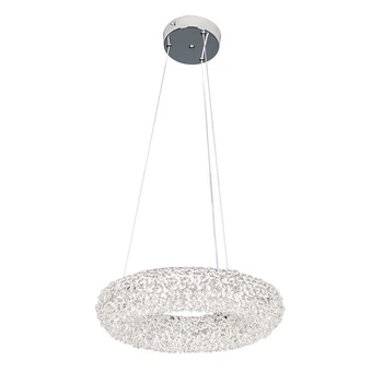Люстра подвесная светодиодная хрустальная LED кольцо Levistella 7897200 (400) CH хром