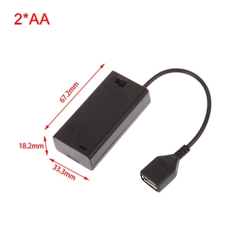 Кассета для 2 батареек типа АА с переключателем и выходом USB
