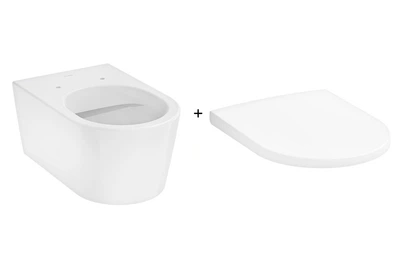 Унітаз підвісний HANSGROHE EluPura S 540 мм AquaFall Flush 60193450 + сидіння soft close 60148450