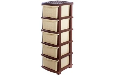 Комод пластиковый R-plastic 5 ярусів Eco Beige Коричневий+Бежевий (6-46-10505)
