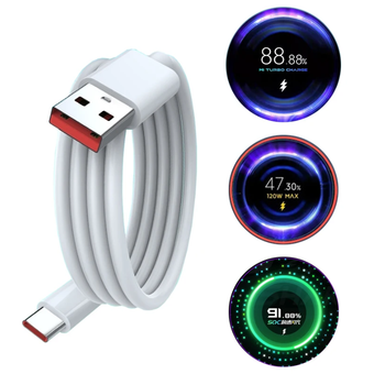 Кабель Xiaomi USB Type-C 6A ( 33W 45W 67W 90W 100W 120W ) White 100см. для швидкої зарядки смартфона data кабель