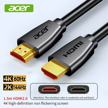 Кабель Acer HDMI-HDMI 2.0, 4K Ultra HD, 3D 1.5 м, для ноутбука, монитора, ТВ-проектор, кабель для передачи данных