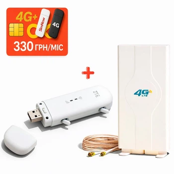 Мобильный 4G USB Wi-Fi модем/роутер ZTE MF79U + внешняя MiMo 4G (LTE) антенна 9 dB + Оплаченный 1 месяц безлимитного интернета Vodafone в подарок