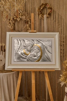 Серебряная икона Святое Семейство (LE 4656 ORO DM 8330 BG) 82x55 см