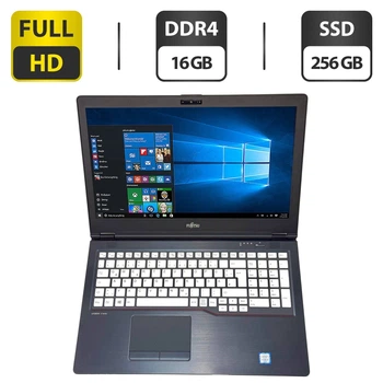 Ноутбук Fujitsu Lifebook U757 / 15.6" (1920x1080) IPS / Intel Core i5-6200U (2 (4) ядра по 2.3 - 2.8 GHz) / 16 GB DDR4 / 256 GB SSD / Intel HD Graphics 520 / WebCam / 3G / Windows 10 Pro б/у