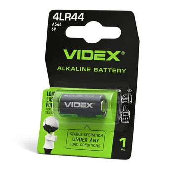 Батарейки щелочные Videx 4LR44 (A544), 6 В, 1 шт