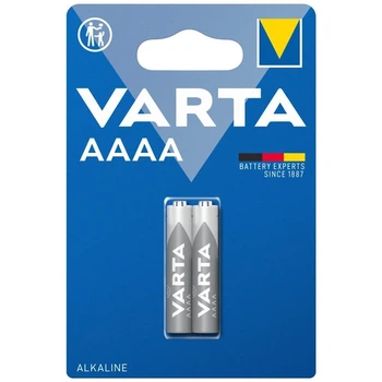 Батарейки щелочные Varta AAAA (LR61), 1.5 В, 2 шт
