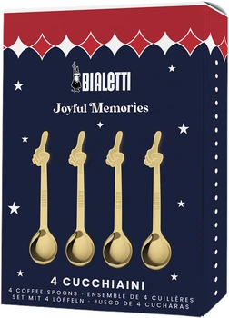 Набір чайних ложок Bialetti Joyful Memories золотисті 4 шт (8006363095198)