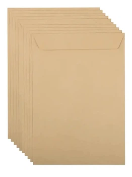 Крафтовые конверты Crelando B4 с клеевой полосой, бежевые, 130 г/м², 10 шт