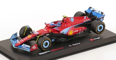 Металева модель автомобіля Bburago Racing Formula Ferrari SF-24 GP Miami Carlos Sainz #55 масштаб 1:43 18-01854 (4893993018543)