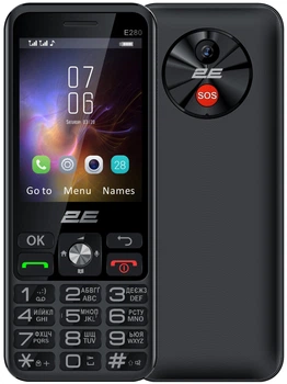 Мобільний телефон E280 2025 2.8" 2SIM, 1500мА•год, чорний 2E (2000003314614)