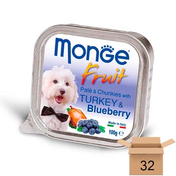 Влажный корм Monge Dog FRUIT для собак (индейка с черникой), 100 грамм - 32 шт 70013208-32sht