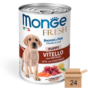 Влажный корм Monge Dog FRESH Puppy для щенков (телятина с овощами), 400 грамм - 24 шт 70014441-24sht