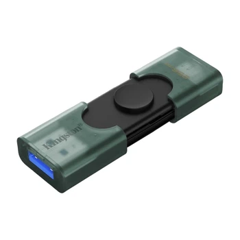 Флеш накопичувач USB 256Gb Kingston DataTraveler Duo, Green/Black, Type-C / USB 3.2 Gen 1 (DTDEG2/256GB)