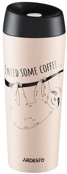 Термокружка Ardesto Coffee time Bradypus 450 мл Бежевая (AR2645DBE)